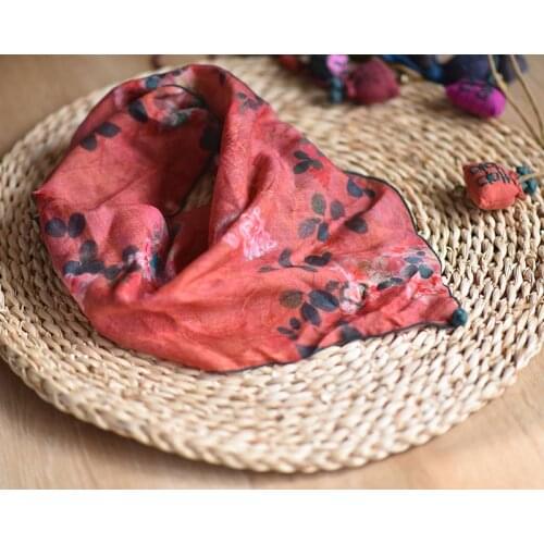 Women Loose Printed Ramie Scarf Ladies Vintage Ramie Scarves Female 2020 Retro Ramie Print Scarf