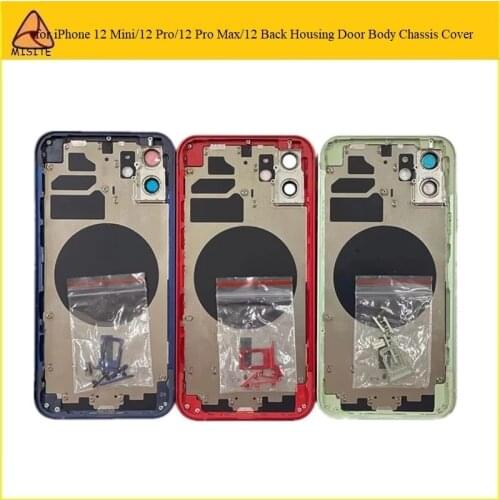 1Pc Back Cover For iphone 12/12 Pro Max/12 Mini Housing Cover Rear Door Chassis Middle Frame with Back Glass for iPhone 12 Pro