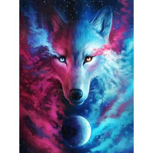 Wolf Diamond Painting Full Square Drill Diamond Embroidery Animal 3d Diamond Mosaic Sewing Art Gift