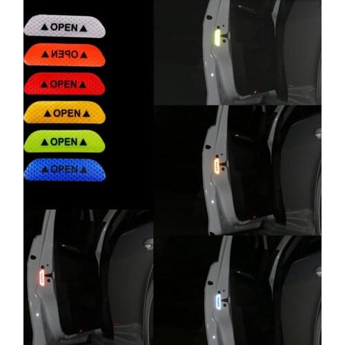 Car Accessories Car Stickers Reflective Warning Sticker Wheel Eyebrows Door Opening Sticker Diamond Wheel Reflective Strip