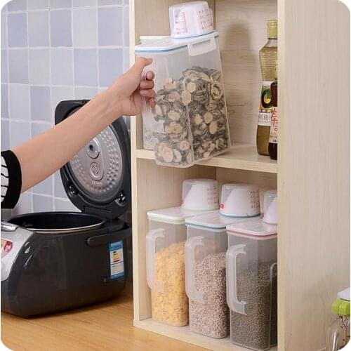 Large plastic Jar With Handle Grains Tank Dry Food Seal Storage Bottles