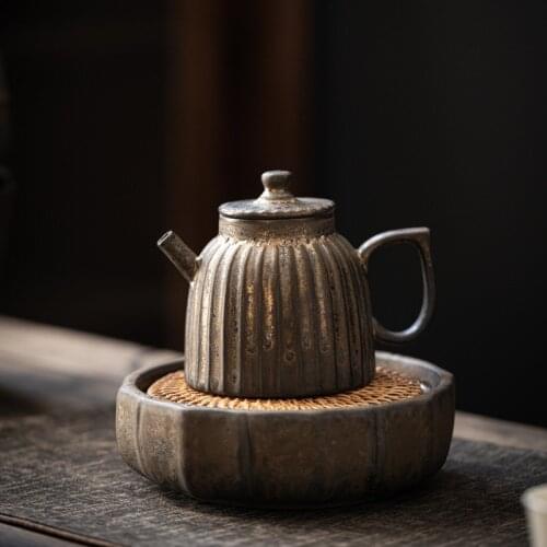 Japanese-style teapot stoneware welllan pot handmade retro gilt iron glaze teapot single pot Kung Fu tea maker