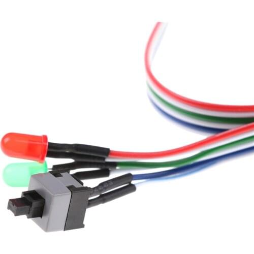 PC Desktop Computer Case ATX Power On Reset Switch Cable With HDD LED Light R06