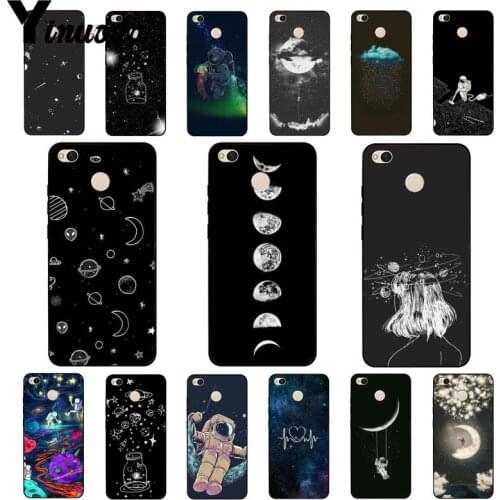 Yinuoda sky Space planet Black white sun Moon stars Phone Case for Xiaomi mi5 6 A1 A2 Lite Mi9 9SE mi8lite F1 Mix2 2S Max2 3