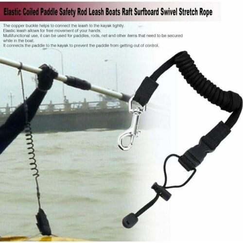 Rowing Boat Elastic Paddle Leash Kayak Canoe Safety Fishing Lanyard Surfboard Cord Coiled Accessories Rope Tie Kayak Surfin P1Y6