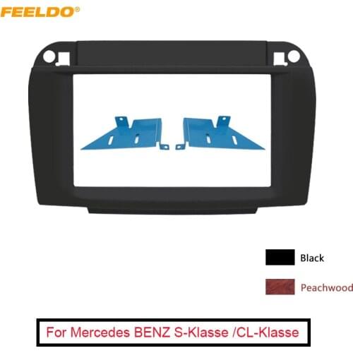 FEELDO Car 2Din Stereo Radio Fascia Frame for BENZ S-Klasse (W220)/CL-Klasse (C215) Dashboard Mount Trim Facia Panel Frame