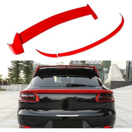 For Porsche Cayenne 2018-2021 Glossy RED Rear Trunk Spoiler Wing Moulding Cover Trim Car Accessories