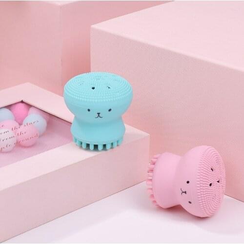 Hot Silicone Face Cleansing Brush Facial Cleanser Pore Cleaner Exfoliator Face Scrub Washing Brush Skin Care Small Octopus Shape