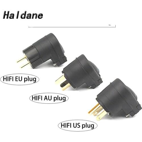 Haldane pai HIFI 90 degree Gold Plated EU/US/AU Power Plug IEC Connector for DIY Speaker Amplifier AC Power Cord Cable