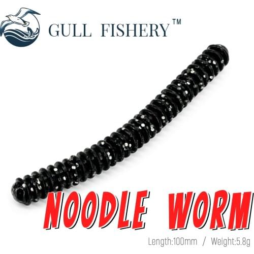 GULL FISHERY Worm Soft Lures 12PCS 10cm 5.8g Fishing Artificial Silicone Bass Pike Minnow Swimbait Jigging Plastic Baits Wobbler