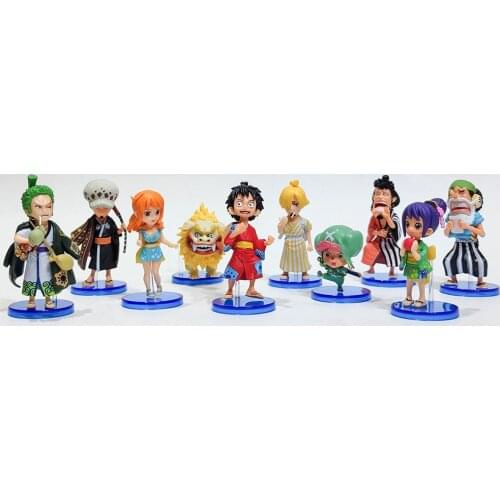 5-8.5cm Kazunori Kimono One Piece Two-dimensional Doll Luffy Soronami Mini Figures Desktop Decorations PVC Action Collection