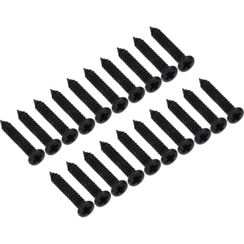 Musiclily Pro 2.5x18mm Guitar Countersunk Humbucker Pickup Ring Frame Surround Screws for Gibson Les Paul SG, Black (Set of 20)