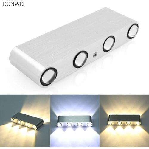 DONWEI Indoor 6W 8W LED Wall Lamps AC100V/220V Up and Down Head Aluminum Decorate Wall Sconce bedroom LED Wall Light