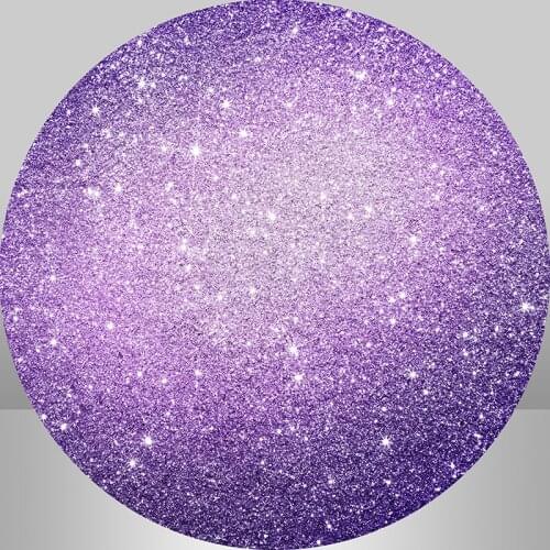 Baby Shower Round Backdrop Cover Children Birthday Party Decoration Candy Table Banner Purple Glitter Circle background Elastic