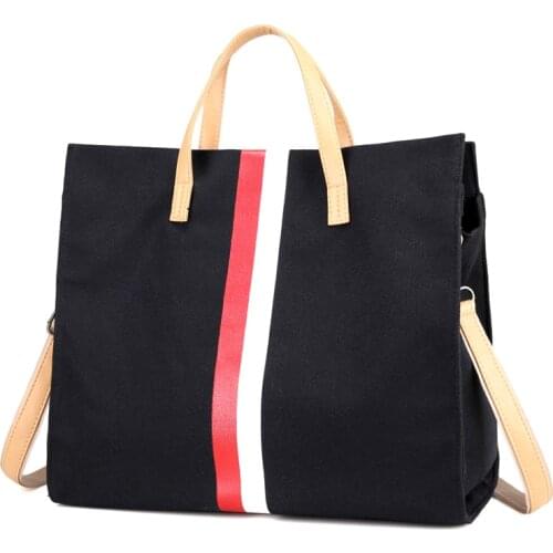 KVKY 2018 New Womens Bag Totes Square Crossbody Bags Simple Canvas Shoulder Bag Women Stripe Color Crash Ladies HandBags Bolsas