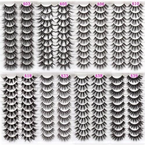 Makeup 5/10/16Pairs Mink Lashes Faux Eyelashes Soft Fluffy Mink False Eyelashes Dramatic Volume Lashes Eyelash Extension