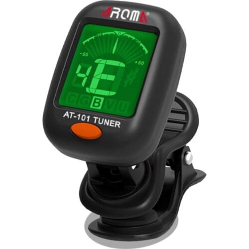 AROMA AT-101 Mini Size Clip Type Guitar Instrument Tuner Guitar Bass Ukulele Electrical Digital Clip Tuner