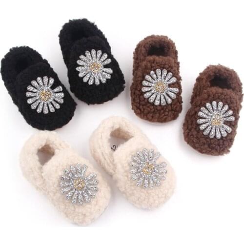 Fashion Autumn Winte Baby Crib Shoes Cute Flower Infants Warm First Walking Soft Sole Toddler Girls Shoes