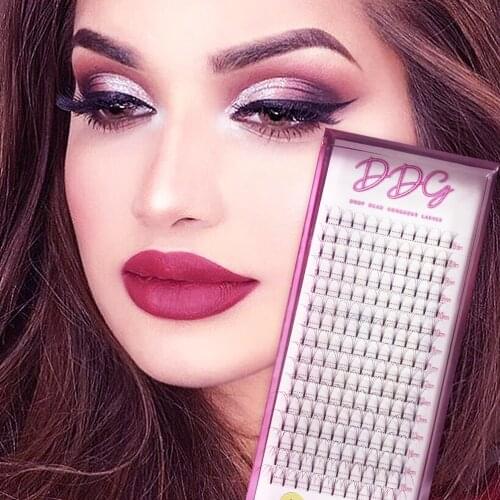 Cluster Eyelash Extensions Cashmere Matte Black Individual Lashes Cluster Silk Eyelashes Premade Fans 3D 4D 5D C D 16 Lines