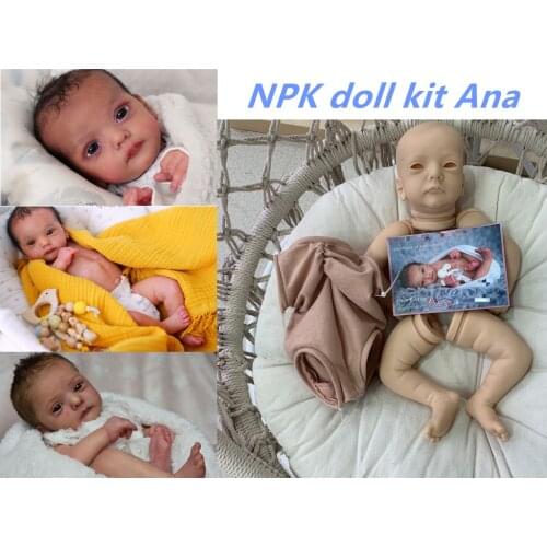 NPK 19Inch Ana Reborn Doll Kit soft touch newborn Baby unfinished doll parts with COA