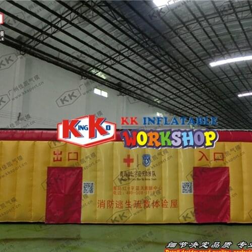 Simulated smoke room escape tent,Children fire education tunnel imitation room inflatable fire tent