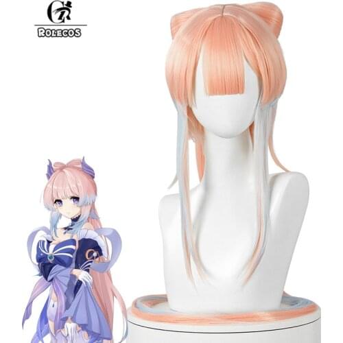 ROLECOS Kokomi Cosplay Wig Game Genshin Impact Sangonomiya Kokomi Cosplay Wig 120cm Women Headwear Heat Resistant Synthetic Hair