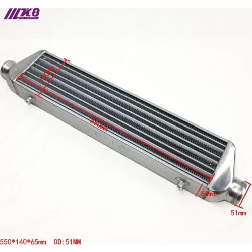 Front Mount intercooler 550*140*65mm Universal Turbo Intercooler bar&plate OD=51mm RODIN