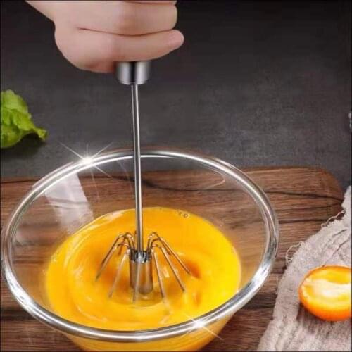 Semi-Automatic Egg Beater 304 Stainless Material Manual Hand Mixer Self Turning Egg Stirrer Kitchen Accessories Cooking Tools