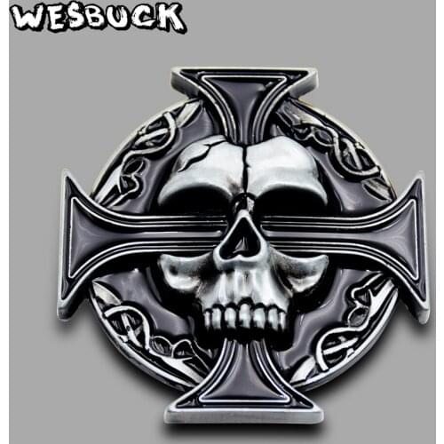 WesBuck Brand Hot Sale Belt Buckles Metal New Skull series Waistband Design With Good Plating Suitable For 4cm Width Belt Buckle