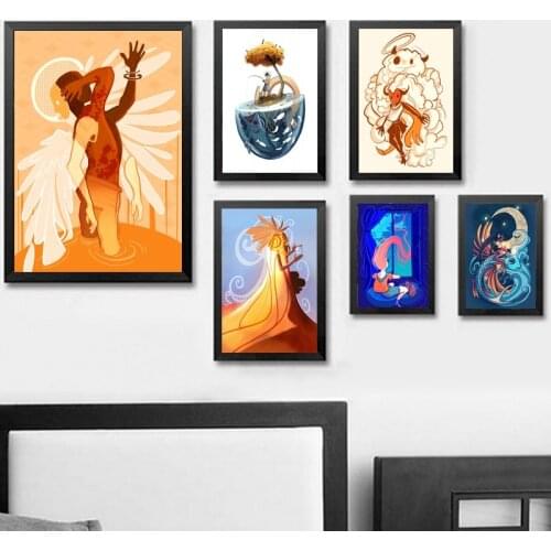 Surreal Fantasy Watercolor Abstract Canvas Poster Art Prints Painting Wall Picture for Children Living Room Decor