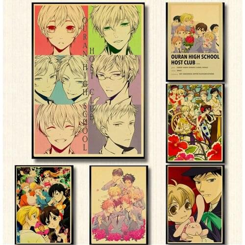 Anime Ouran High School Host Club Vintage Posters Home Room Home Decor Comic Exhibition Display Wall Stickers Art Painting
