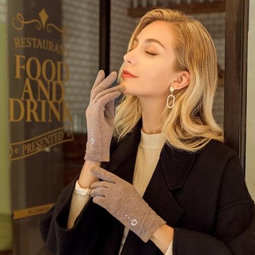 Knitted Warm Gloves for Autumn and Winter Windproof and Cold Resistant Touch Screen Fashion Ladies Gloves