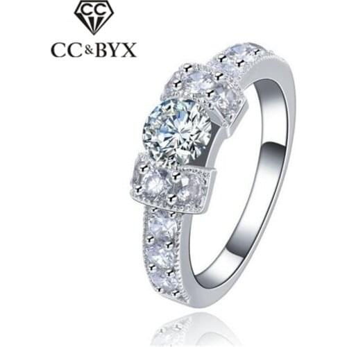 Top Quality Lovely Wedding Engagement Rings for Women 0.8 Carat CZ Ring Beautiful Jewelry Womens Gifts CC142