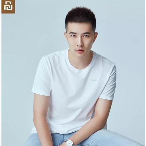 Youpin Summer Men Casual Short Sleeve O-Neck Top Soft cotton mercerized male T-shirt