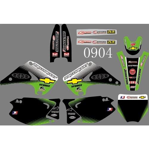 0904 3M Motorcycle Team Graphic & Backgrounds Decal Sticker Kits for Kawasaki KX125 KX250 2003 2004 2005 2006 2007 2008-2012