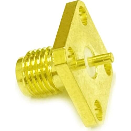 1pc SMA Female Jack RF Coax Modem Convertor Connector solder post 4-hole panel mount Goldplated NEW wholesale