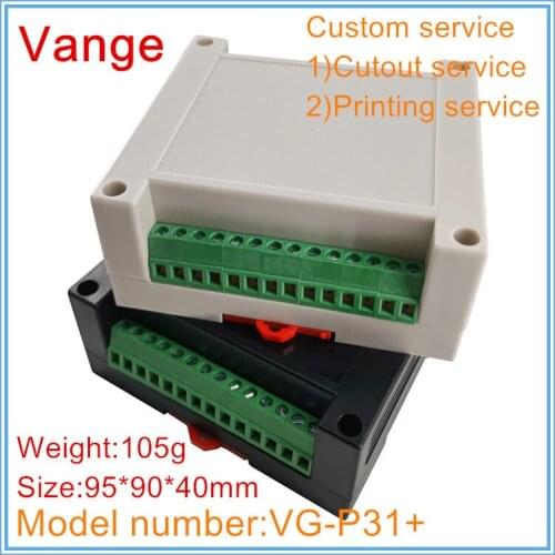 1pcs/lot din-rail black project box 95*90*40mm ABS plastic mold shell junction box case terminal block for connector
