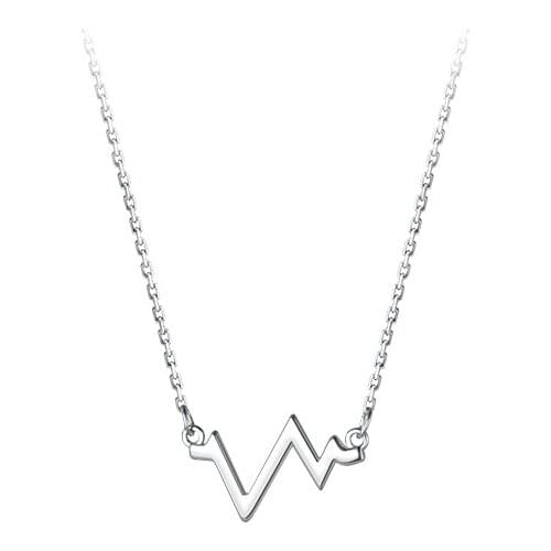 100% real. Sterling Silver 925 Fine Jewelry Waterwave Wave Line Pendant Necklace C-D5932