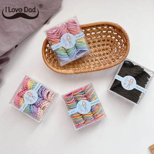 100 Pcs/set Baby Girl Rubber Bands Kids Elastic Hair Bands for Children Mixed Colors Mini Ponytail Holder Baby Hair Accessories