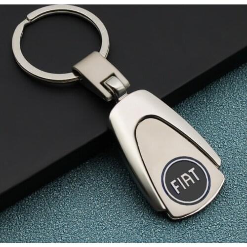 1PCS 3D Metal Alloy Car Styling Keychain Key Chain Key Rings For Fiat Panda Bravo Punto Linea Croma 500 595 Auto Accessories