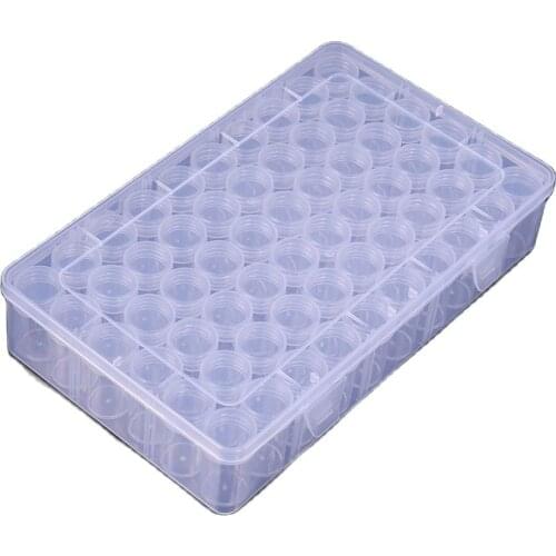 60 Bottles Box Transparent Container Case Diamond Painting Accessories Diamond Embroidery Beads Storage Box Organizer Tools