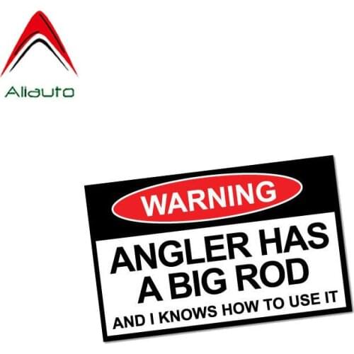 Aliauto Warning Car Sticker Angler Has A Big Rod Waterproof Accessories PVC Decal for Mini Cooper Skoda Octavia Golf 6,12cm*7cm