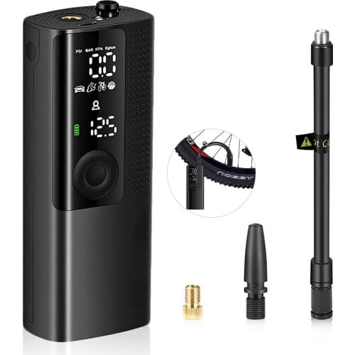 Car Air Pump Mini Portable Wireless Tire Inflatable Pump Inflator Air Compressor Pump for Car Motorcycle Bicycle ball H-Quality