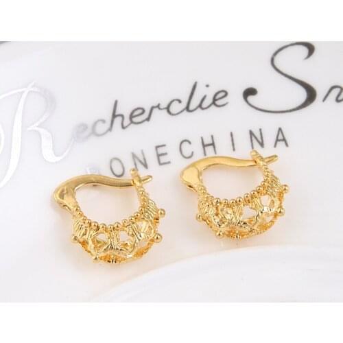 Bangrui 2017 Fashion Top Quality Gold Color Studs Jewelry Small/Big Cute Clip Earrings for Girls