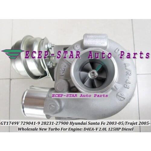 Free Ship GT1749V 28231-27900 729041 729041-5009S Turbo Turbocharger For HYUNDAI Santa Fe 03- Trajet 02-08 D4EA D4EA-V 16v 2.0L