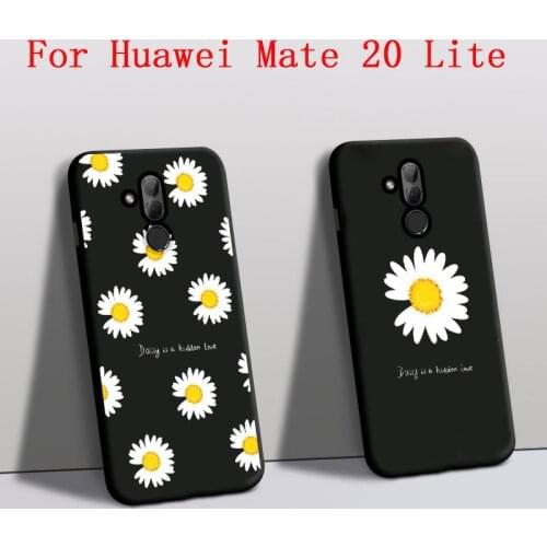 Funda For Huawei mate 20 lite Case Silicone Protector Daisy Flower phone cover For Huawei mate 20 lite back Cover Black SNE-AL00
