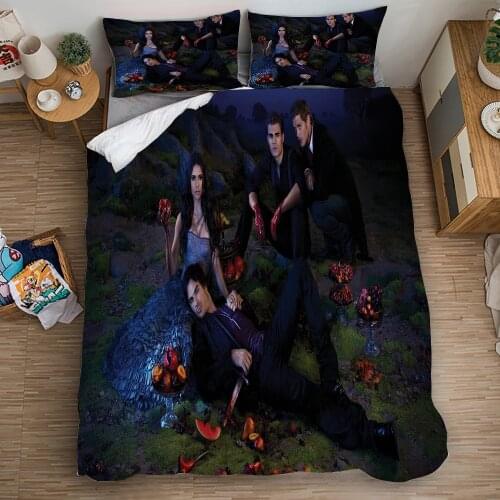 The Vampire Diaries 3d Printed Bedding Cover Bedding Set Duvet Cover Cartoon Giant Comforter Bed Linen Bed Set (NO Sheet)