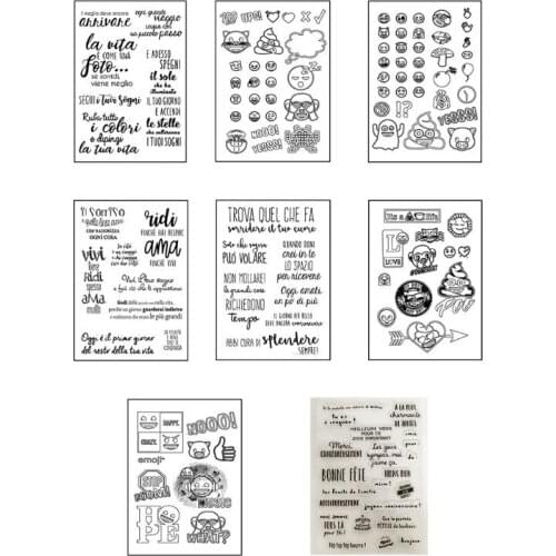 F2TE Italian Letter DIY Silicone Clear Stamp Cling Seal Scrapbook Embossing Album Decor