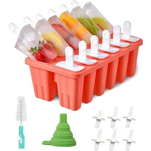 Homemade Popside Mold, 12 PCS Ice Popsicle Molds, Reusable Popsicle Molds Silicone BPA Free, Ice Popsicle Molds