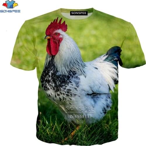 SONSPEE 3D Print Women Men Funny Animals Hen Cock Rooster Chick Casual Harajuku T-shirt Summer Tshirt Youth Streetwear A908